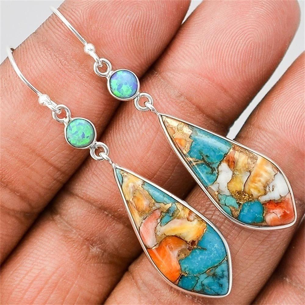 1 Đôi Bông Tai Đá Opal Thời Trang