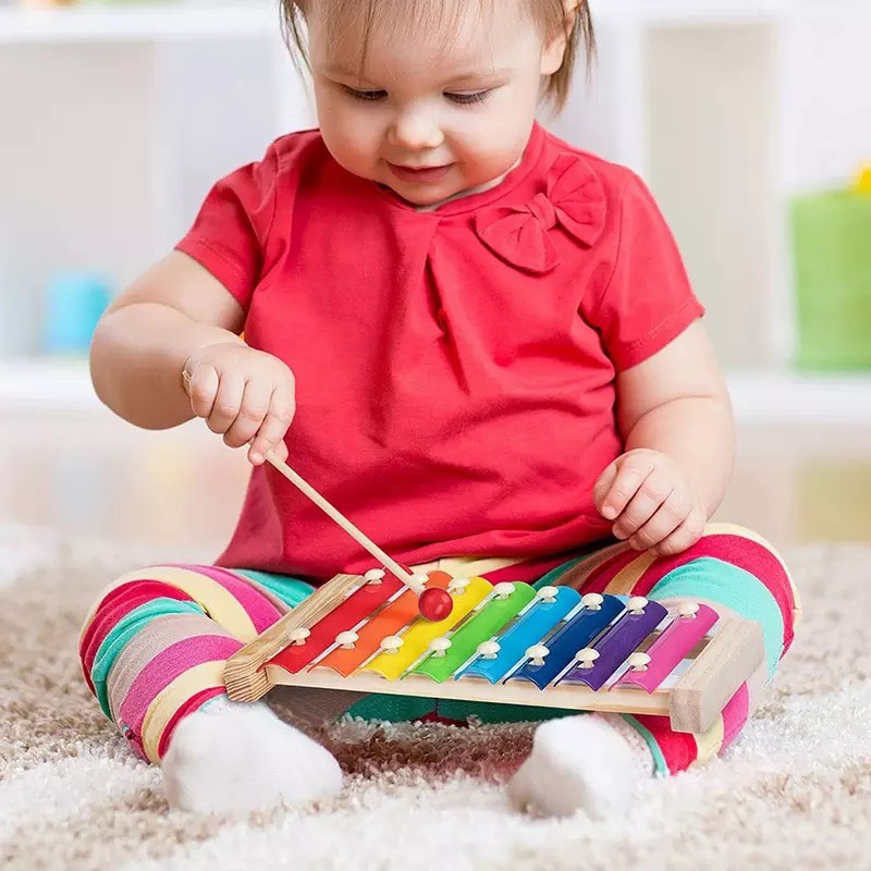 Đàn Gỗ 8 Quãng Đồ Chơi Âm Nhạc Cho Bé Phát Triển Khả Năng Cảm Quan, Cảm Thụ, Nhận Biết