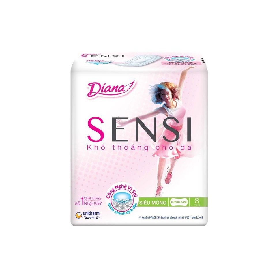 Băng vệ sinh Diana Sensi Siêu Mỏng Cánh (2 miếng/gói)