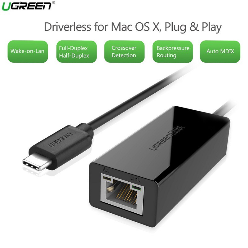 Cáp USB Type C To Lan 10/100 Mbps Ethernet Adapter Ugreen UG-40381