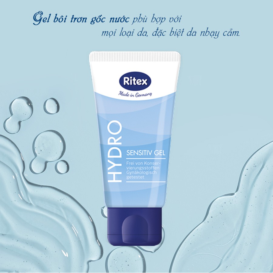 Gel bôi trơn RITEX HYDRO gốc nước tăng khoái cảm thăng hoa (CÓ CHE TÊN) RI-HYDRO