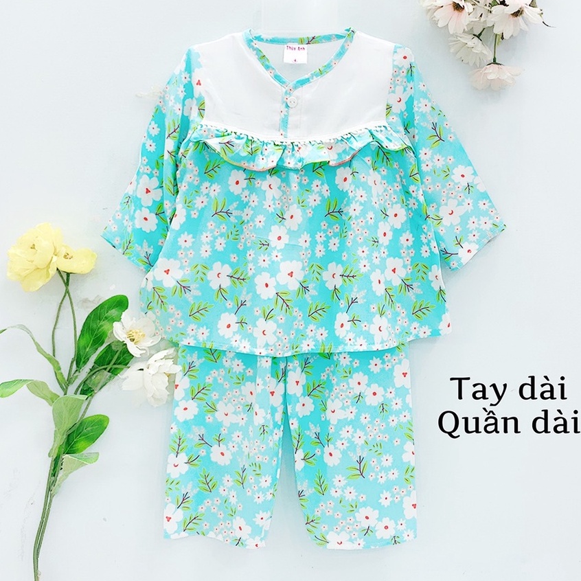 [Bé 9-37kg] Bộ TOLE, LANH TAY DÀI QUẦN DÀI BE GÁI - chất vải tole, lanh 2 da mềm, mịn không co rút [ Hàng đẹp loại 1]