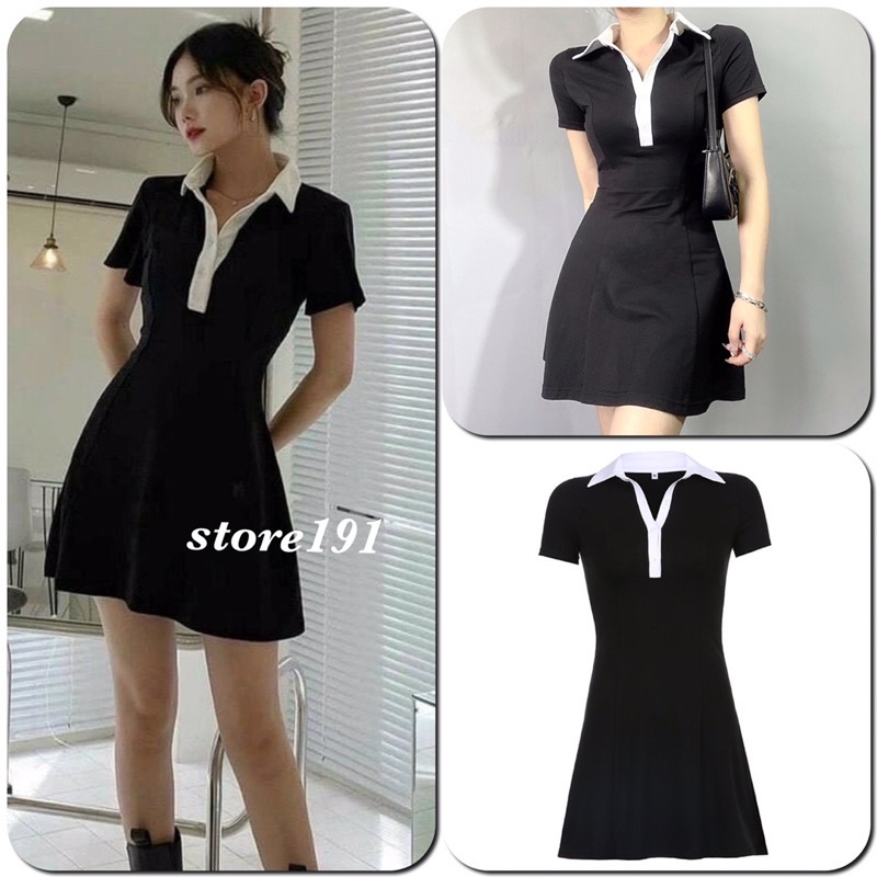 Đầm Polo Ngắn Tay Phối Viền Cổ Sơ Mi - VN17