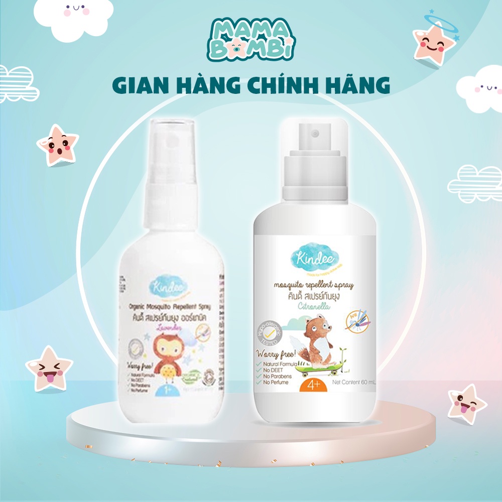 Chai xịt chống muỗi Kindee cho bé từ 1 tuổi và 4 tuổi - Sản Phẩm Chính Hãng