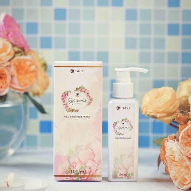 Dung dịch vệ sinh phụ nữ tự nhiên chiết suất hoa sen, gel vệ sinh phụ nữ an toàn  150ml Laco - Marosa