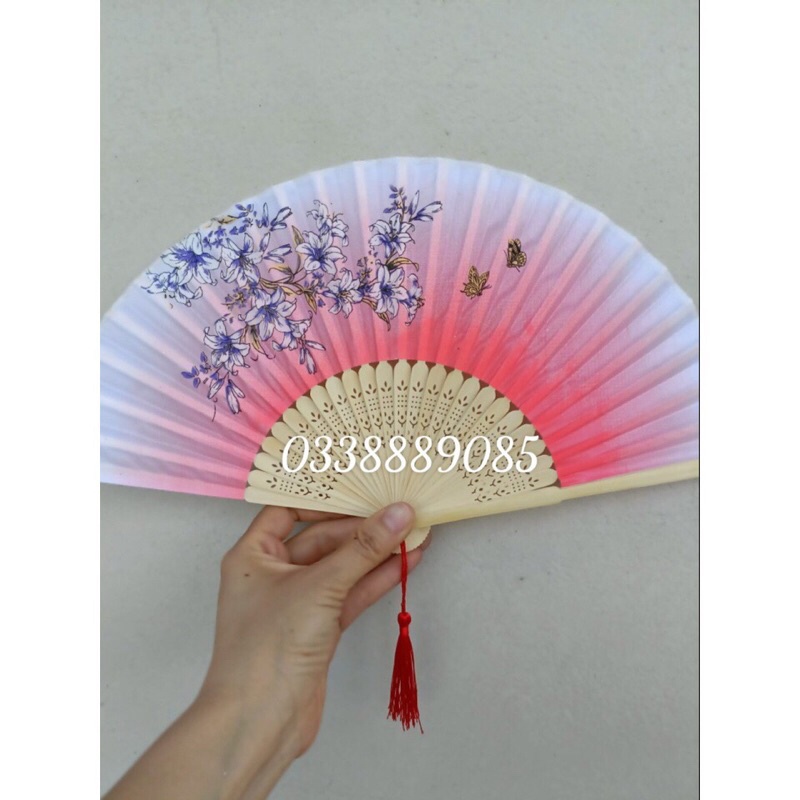 Quạt cổ trang có tua siêu đẹp, trang trí oản tài lộc, cháp bánh, cháp nước, decor,hàng đẹp và có sẵn