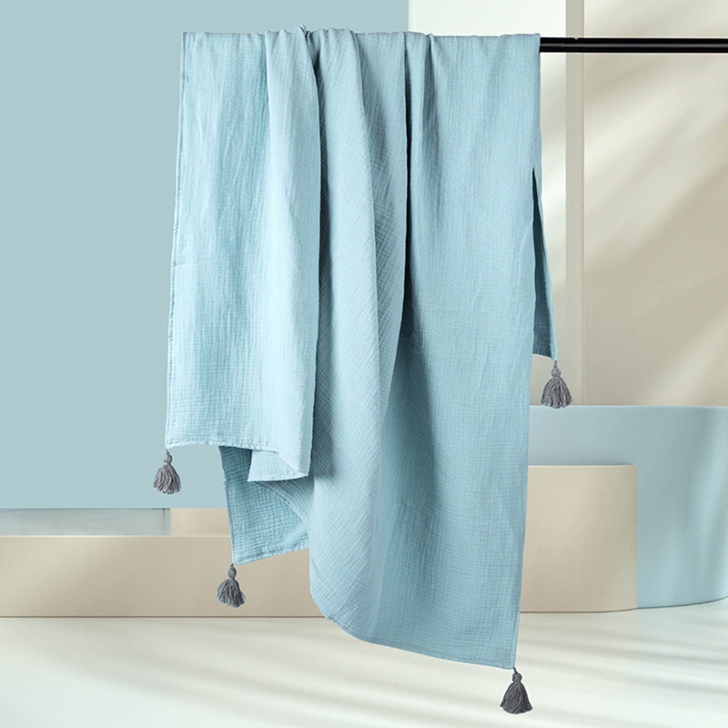 Chăn Cotton 4 Lớp 120x150cm Mềm Mại Màu Trơn Dùng Khi Ngủ Dành Cho Em Bé