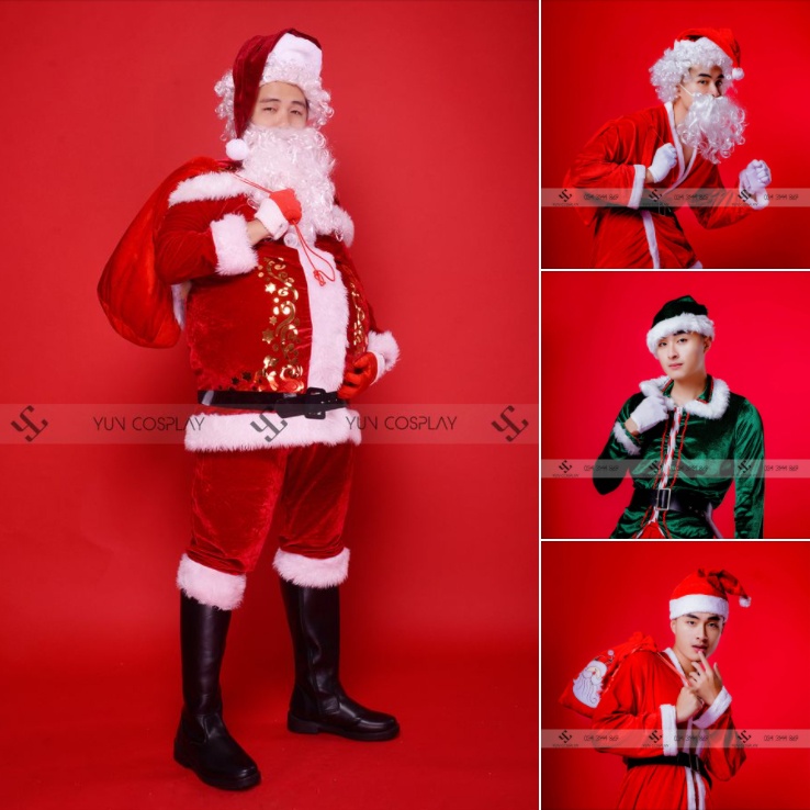 Bộ quần áo Ông già noel phụ kiện hóa trang Giáng sinh Ông già tuyết