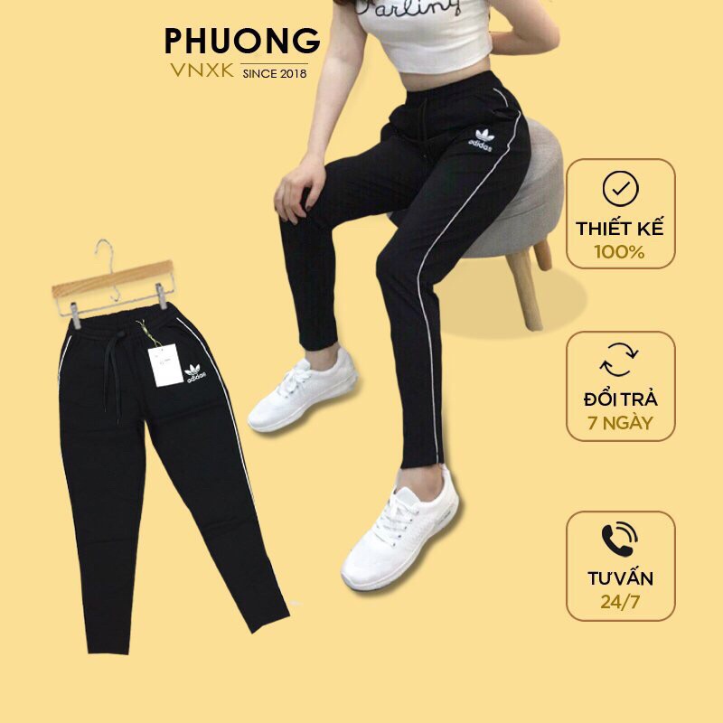 Quần Jogger nữ PHUONGG chất vải umi Hàn cao cấp thêu 3 lá đủ size 40-65kg