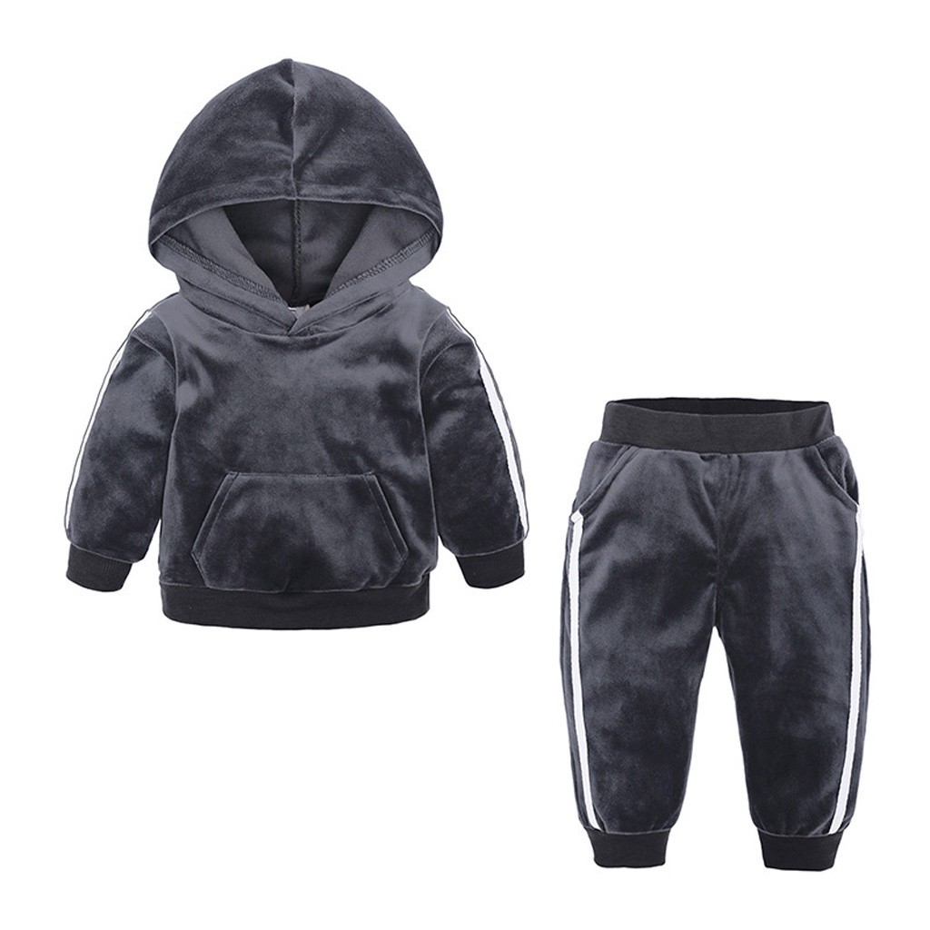 Set Áo Hoodie + Quần Dài Giữ Ấm Cho Bé