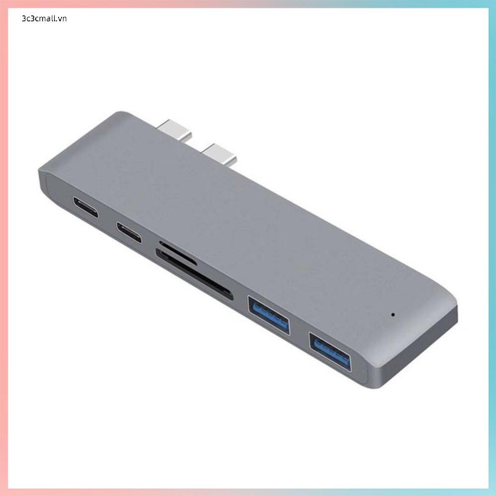 ✨chất lượng cao✨USB Adapter Dual Head Type-C To USB3.0*2+ Security Digital Card / TF+PD*2 Hub