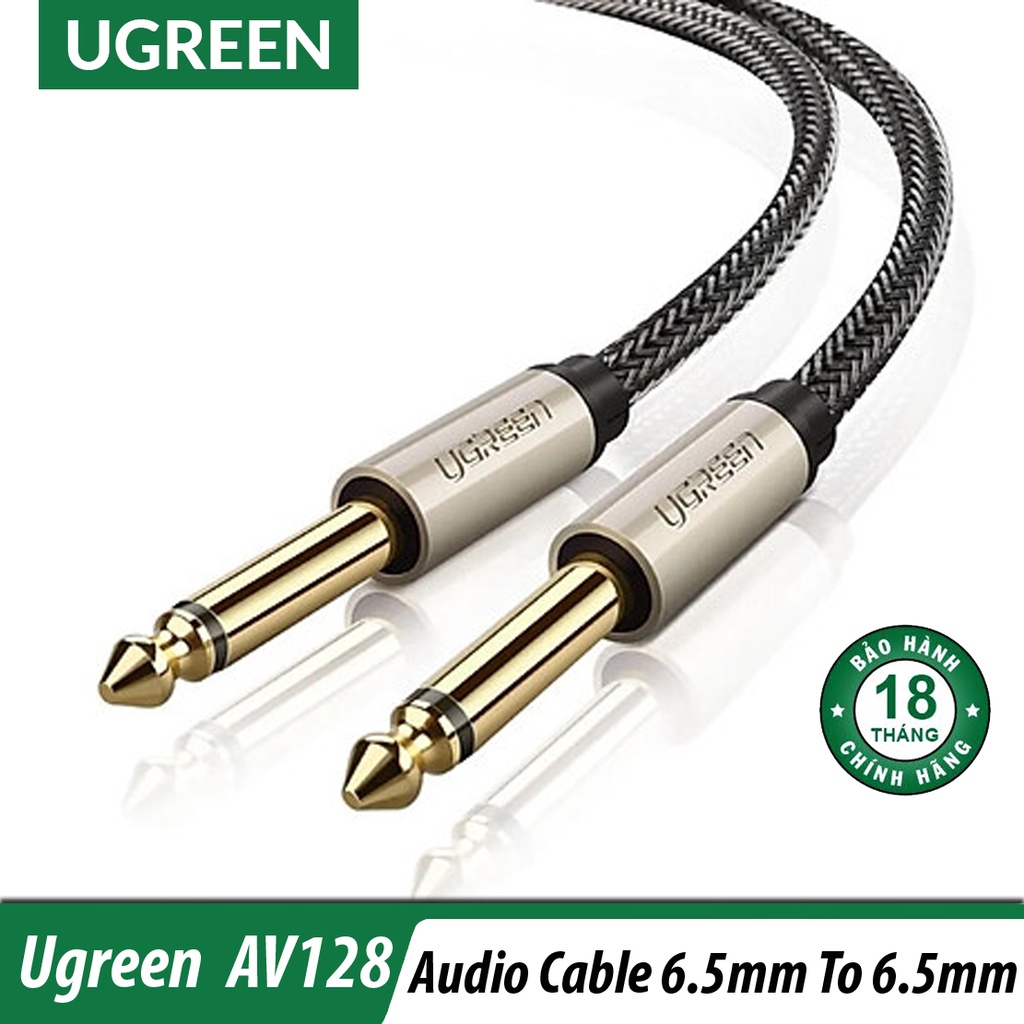 Cáp Audio 6.5mm Cao Cấp | UGREEN AV128, Jack được mạ vàng 24K giúp kết nối tín hiệu nhanh, ổn định, cắm là chạy