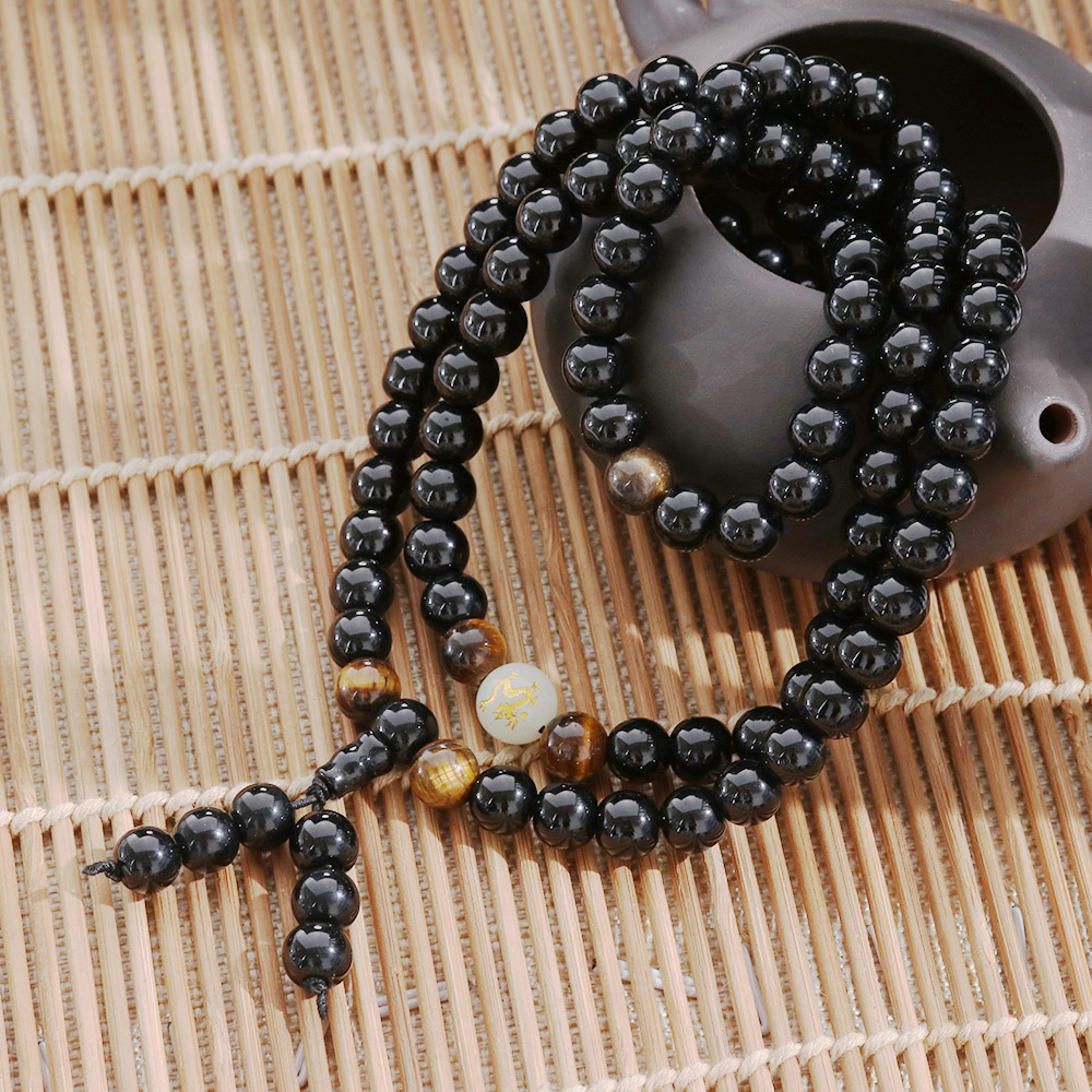 Vòng Tay Đá Obsidian Handmade Phát Sáng Trong Bóng Tối Độc Đáo