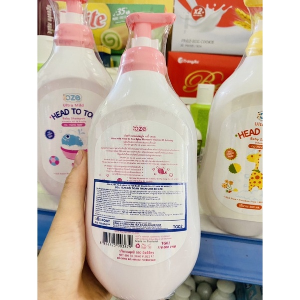 Sữa Tắm Gội Toàn Thân Cho Bé Oze Thái Lan 550ml