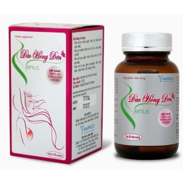 TPCN Đào Hồng Đơn Venus - Viên uống hỗ trợ tăng vòng một 30 VIÊN & 60 VIÊN