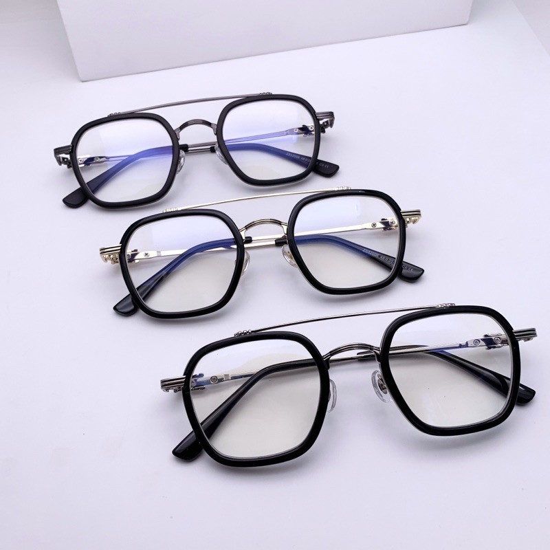 Gọng kính cận nam Chrome Heart dáng vuông cao cấp kèm hộp