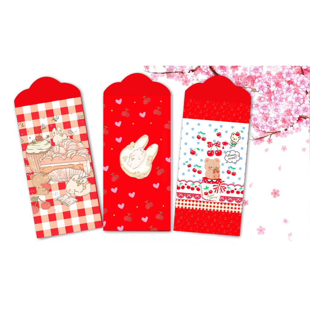 Phong bì gấu thỏ cherie berie Bao lì xì Tết BLX40 8x16cm dễ thương cute hoạt hình