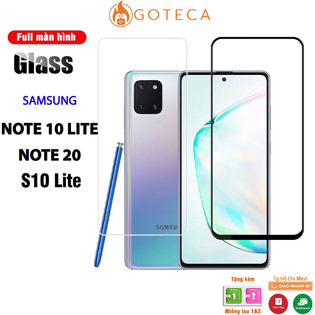 Kính cường lực Samsung Note 10 Lite / Note 20 - Full màn hình và Trong suốt - Độ cứng 9H