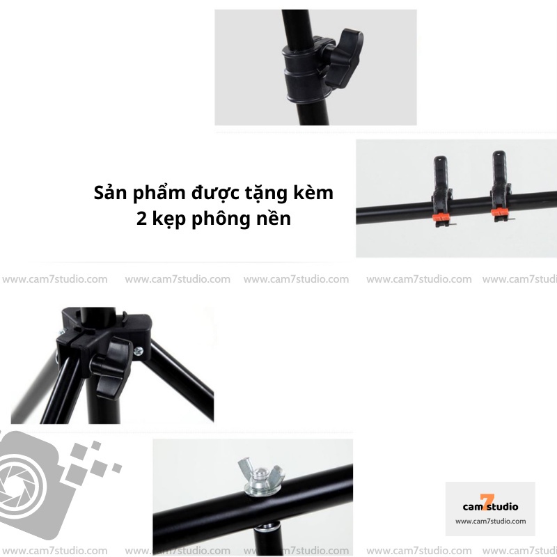 Khung T giá treo phông nền chụp ảnh, đạo cụ chụp ảnh sản phẩm - Cam7Studio.com