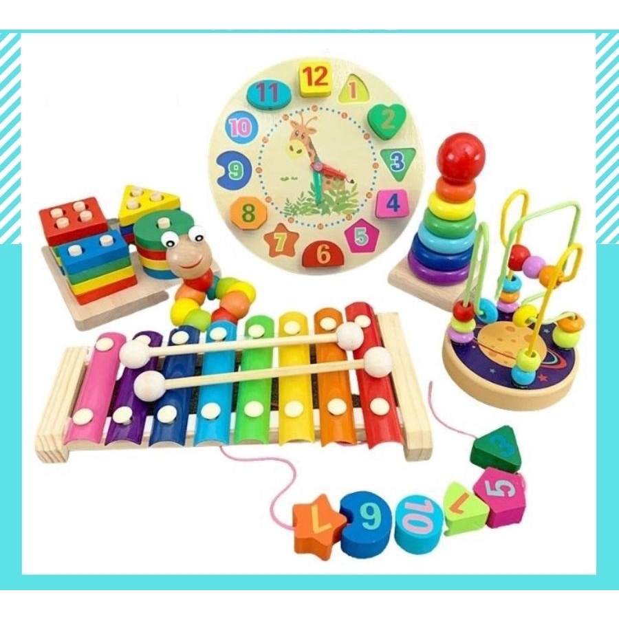Combo Đồ Chơi Gỗ Thông Minh Cho Bé - Đồ Chơi Gỗ Phát Triển Trí Tuệ Cho Bé 1,2,3,4 Tuổi