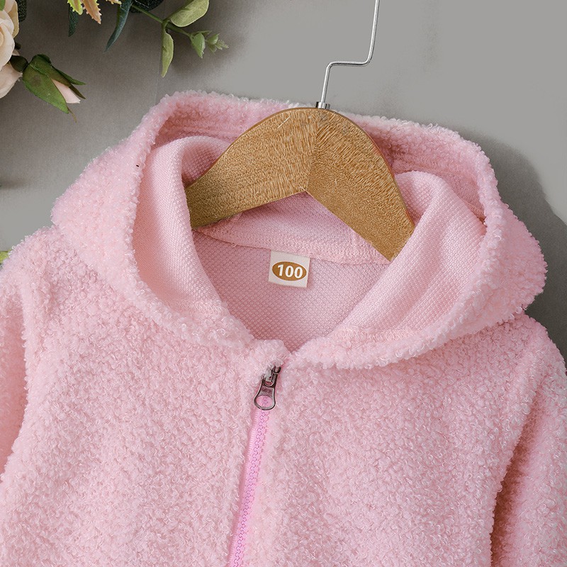 Áo Hoodie Mikrdoo Tay Dài Màu Hồng Đáng Yêu Thời Trang Cho Bé Gái Sơ Sinh