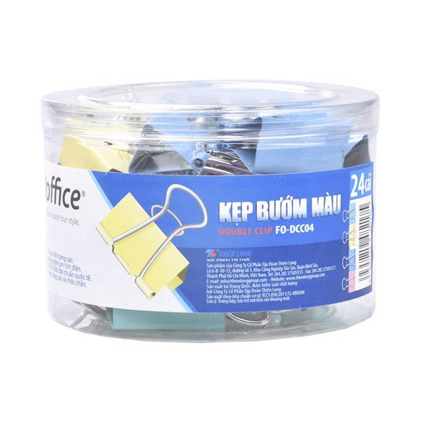 Hộp 24 Kẹp bướm màu Flexoffice 32mm FO-DCC04 (FS)