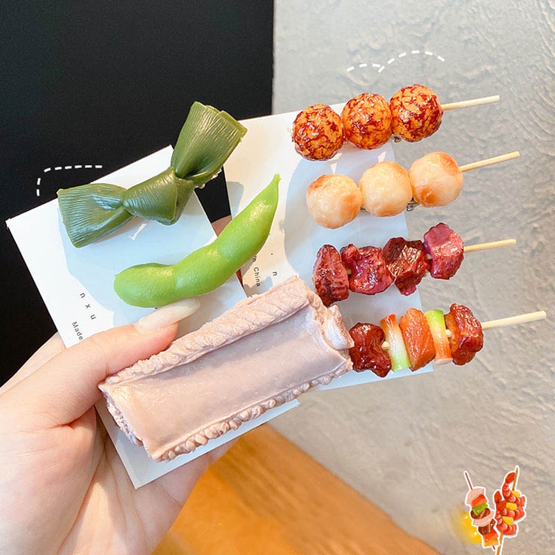 Kẹp Tóc Hình Thức Ăn Dễ Thương Vui Nhộn Phong Cách Hàn Quốc