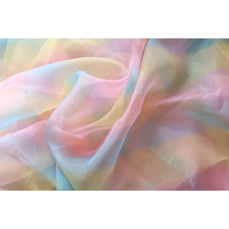 Vải voan kính cầu vồng 7 màu mềm mịn siêu xinh