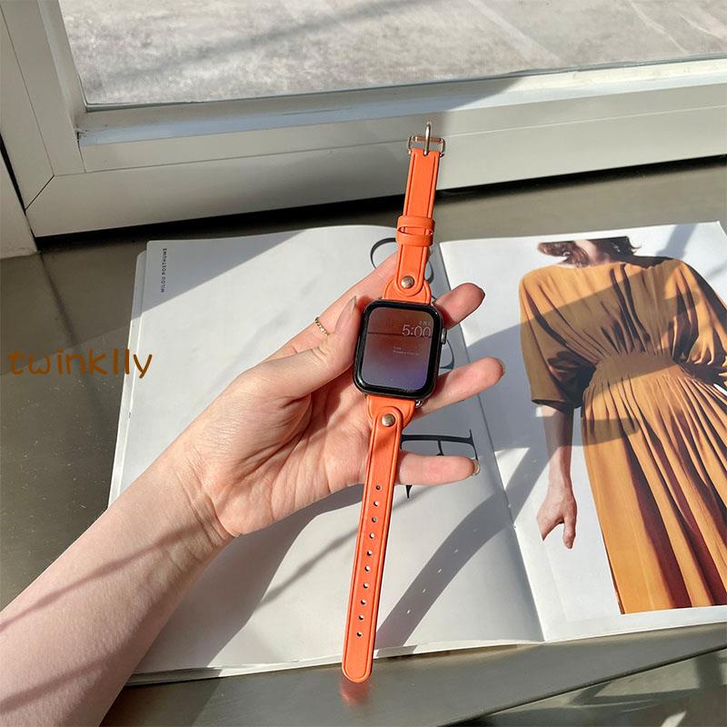 Hermès 🔥Pháo hoa🔥Dây đeo da họa tiết trái tim cho đồng hồ thông minh apple watch iwatch6/5/4/3