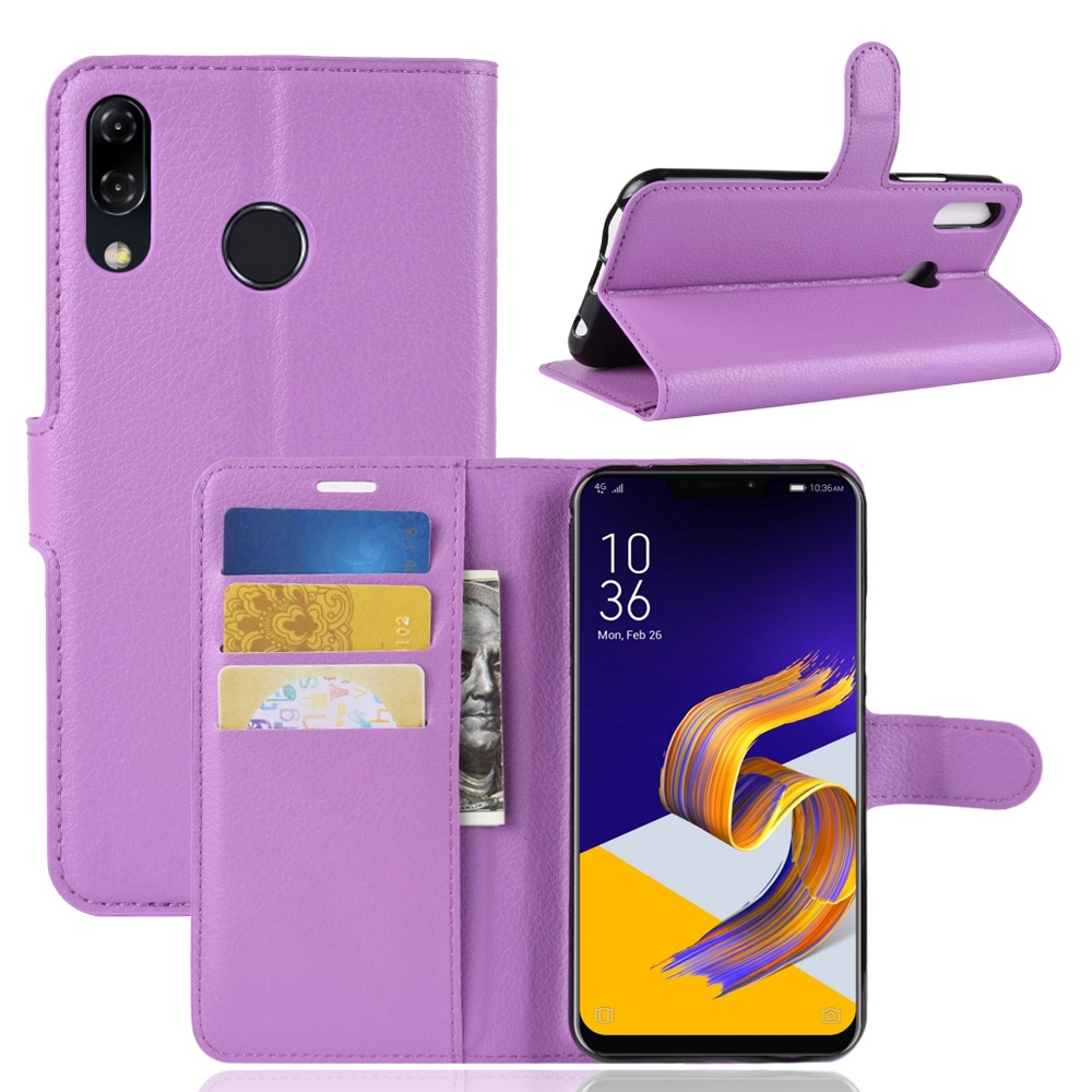 Bao da điện thoại màu trơn có ngăn đựng thẻ tiện dụng cho Asus Zenfone 5 ze620kl