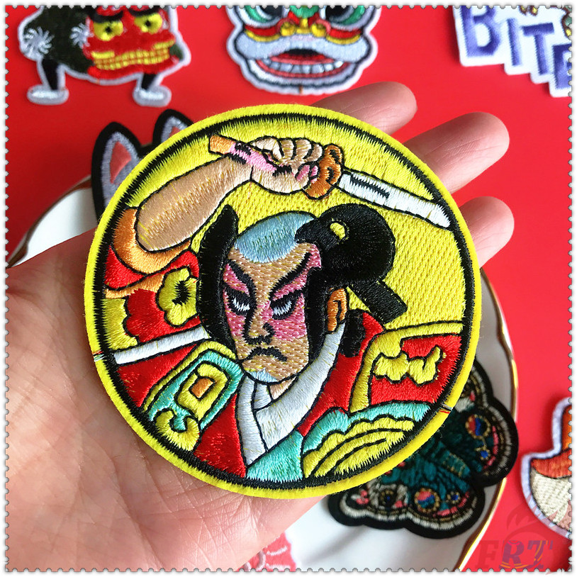 Miếng vá thêu ủi trang trí quần áo phong cách nghệ thuật Nhật Bản