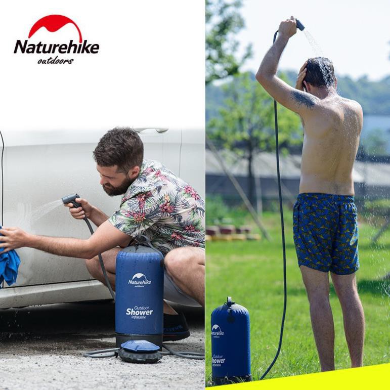 Bộ túi nước + vòi tắm dã ngoại Naturehike NH17L101-D, bình xịt nước tưới cây, bình nước tắm có vòi sen di động