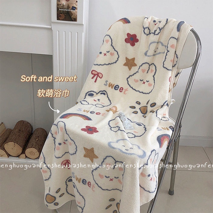Khăn tắm mỏng nhanh khô họa tiết hoạt hình dễ thương cho người lớn