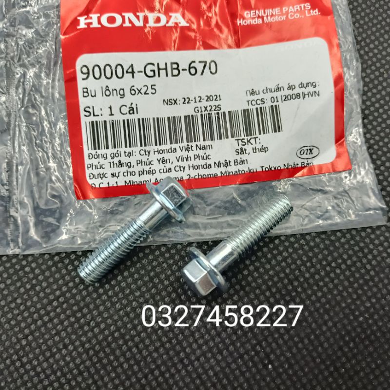 2 ốc bắt cùm tay thắng đĩa dầu xe WAVE, FUTURE...zin Bu lông 6x25