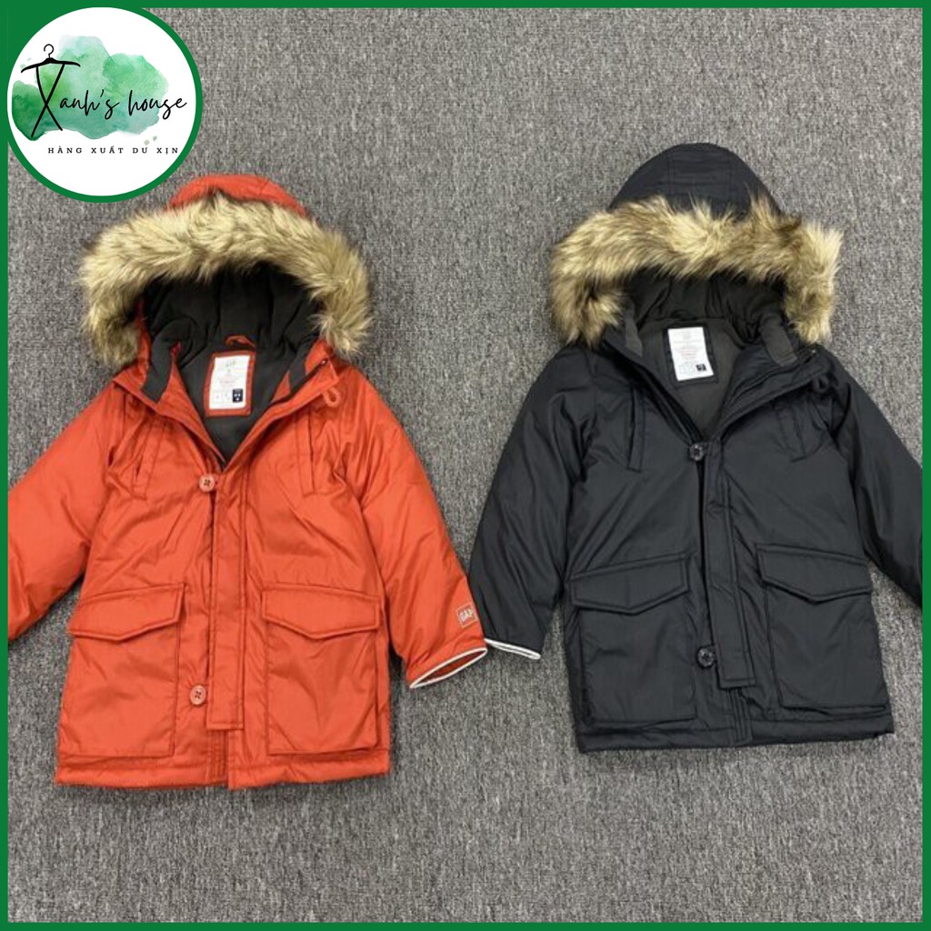 Áo Khoác Phao Parka đại hàn Bé trai và gái cao cấp G-AP mềm ấm đẹp chỉ dư size 4 và 5 cho bé từ 15kg đến 22kg XanhHouse