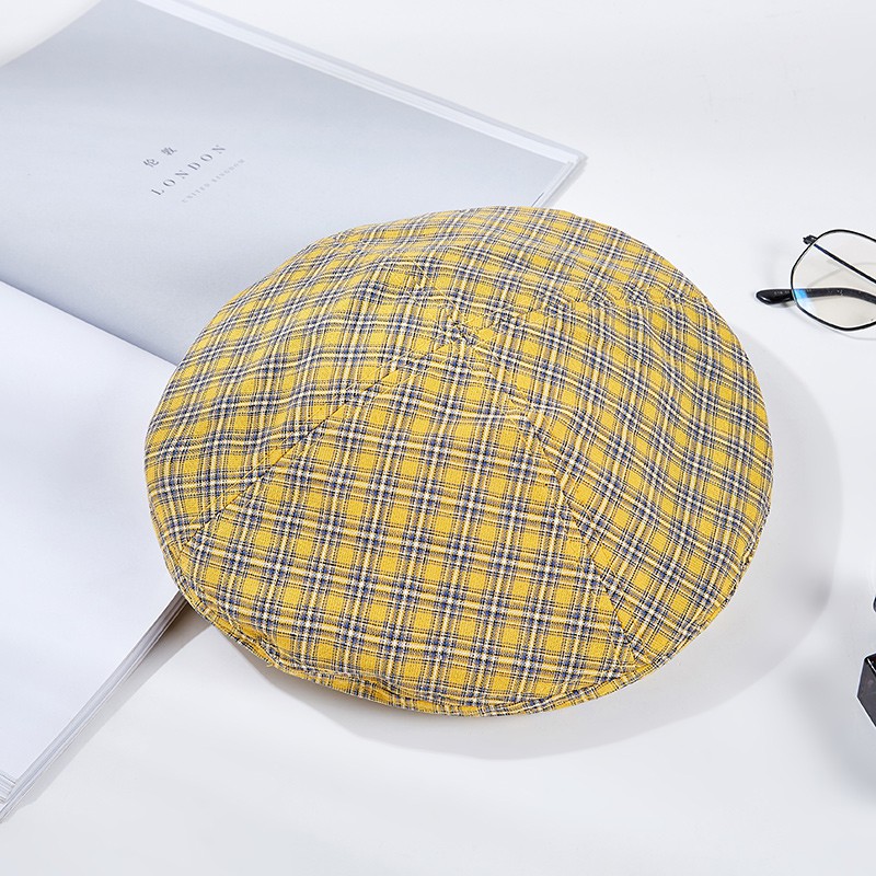 Mũ Beret Mỏng Mềm Thoáng Khí Kẻ Sọc Caro Phong Cách Nhật Bản Dễ Phối Đồ Thời Trang Mùa Hè Cho Nữ