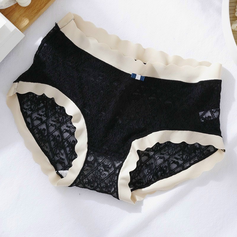 Quần Lót Nữ Ren mịn viền sóng chât su điệu đà cạp cao mẫu A66