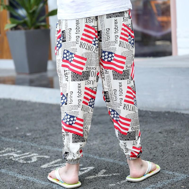 Quần dài cotton in cho bé