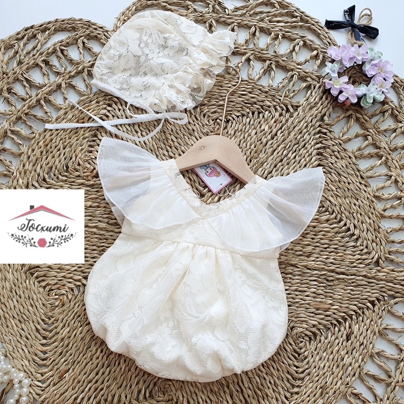 Body ren trắng cánh tiên cổ viền châu cao cấp - Tocxumi