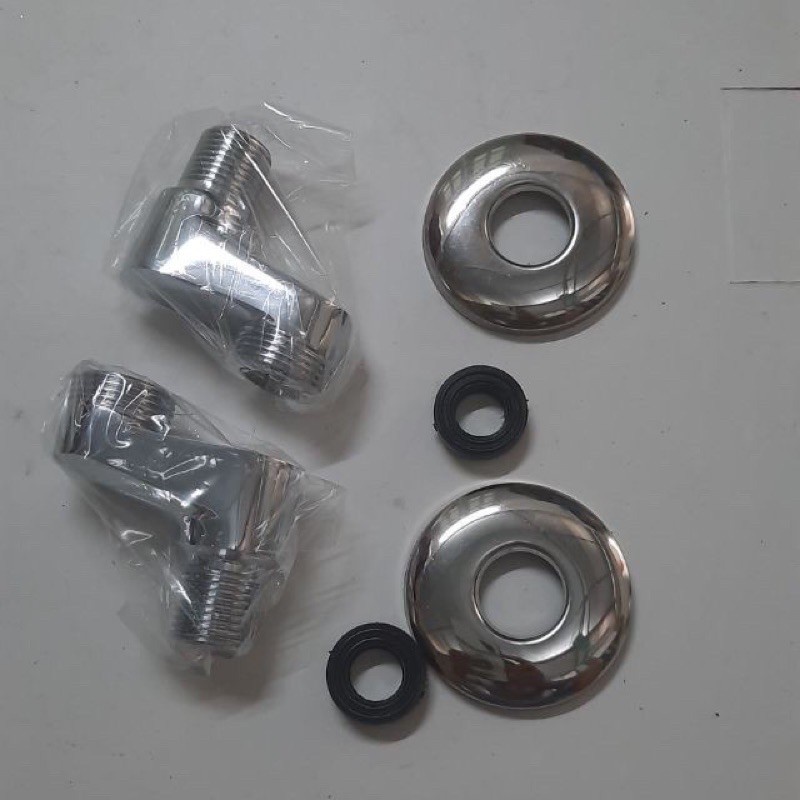 Bộ 2 chân quỳ,chân sen chữ Z Đồng Thau , mạ crom, inox 304 lắp đặt cho củ sen nóng lạnh