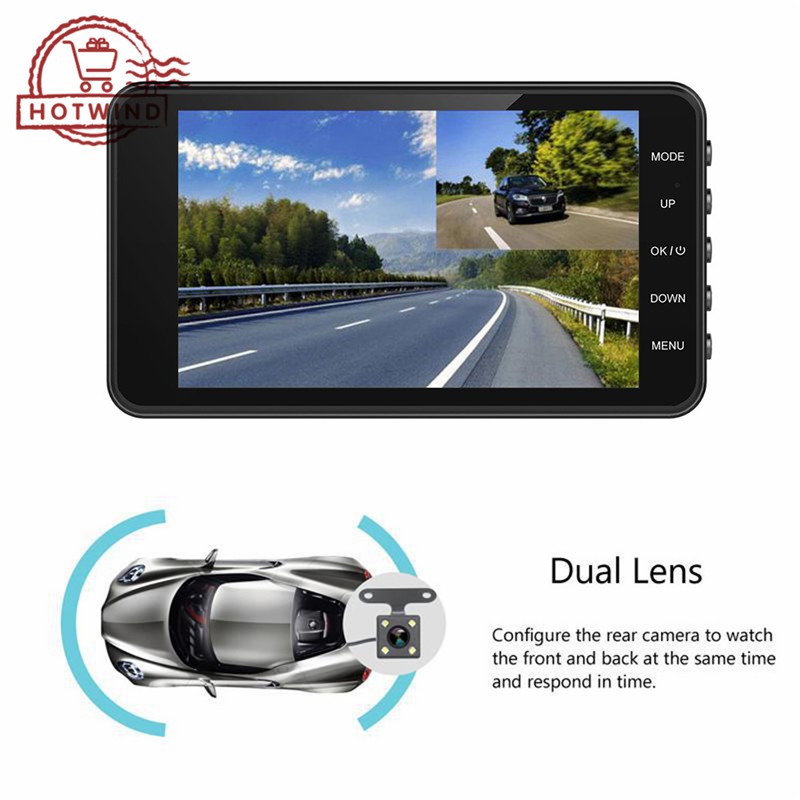 Set máy quay hành trình HW 4" IPS FHD 1080P 170 độ kèm phụ kiện dùng cho xe hơi | BigBuy360 - bigbuy360.vn