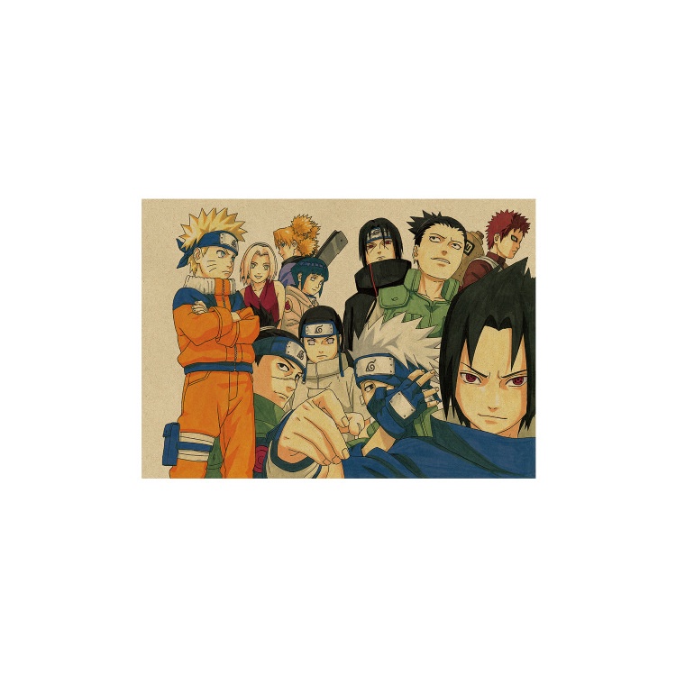 Poster Naruto -25 51x36cm phong cách retro