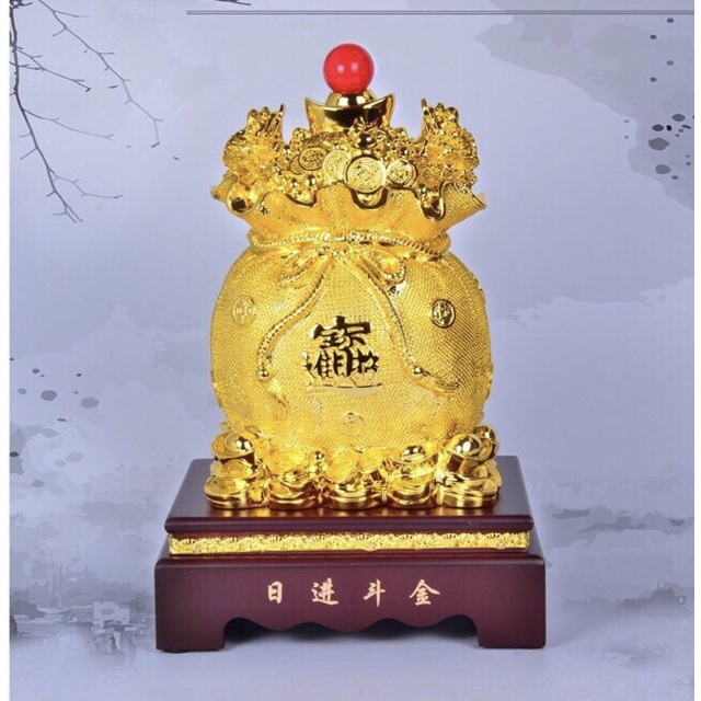 [PHONG THUỶ] TÚI TÀI LỘC PHONG THUỶ - TÚI TIỀN KIM NGUYÊN BẢO MAY MẮN CAO 33CM