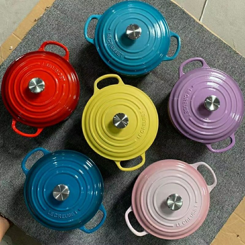 Nồi Gang Le Creuset 24cm Đủ Màu Phủ Gốm Tráng Men Dùng Được Bếp Từ