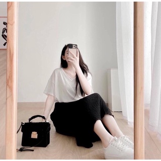 Áo pull kẻ chéo dây vai