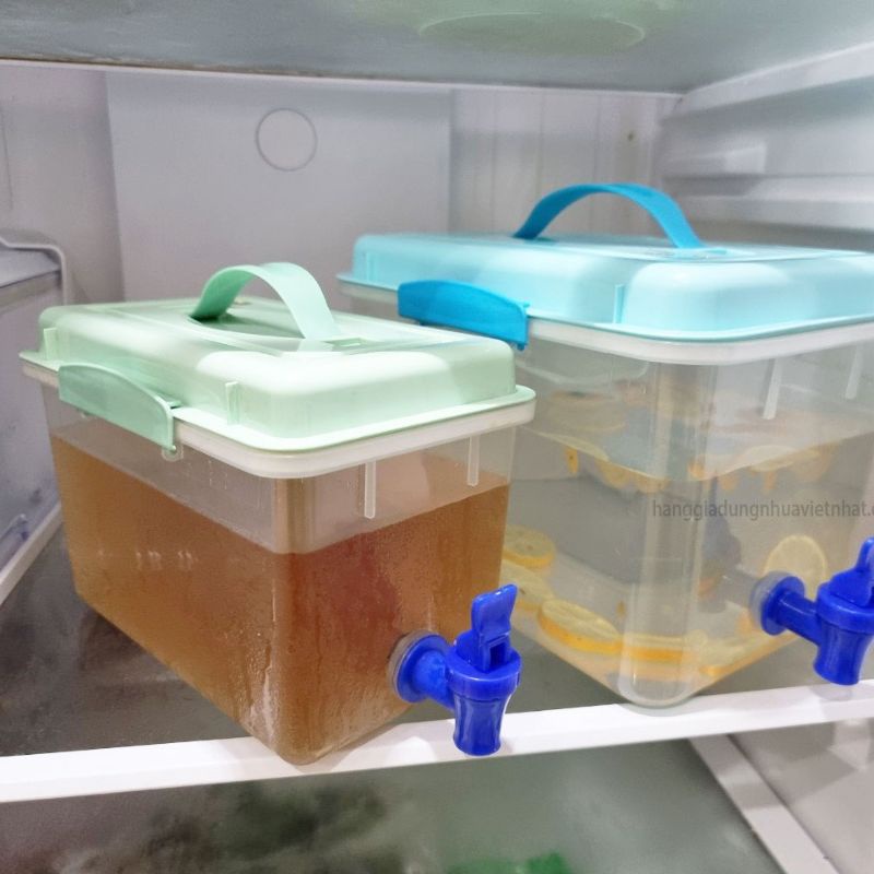 Bình đựng nước có vòi 2.5l, 5l (6628) Việt Nhật, Bình đựng nước trà, nước trái cây để trong tủ lạnh tiện lợi -br01376