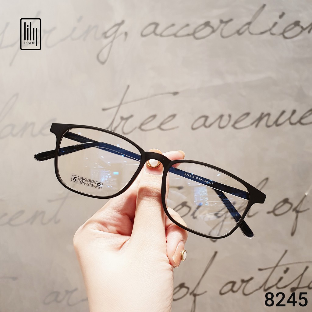 Gọng kính cận nam nữ mắt vuông Lilyeyewear gọng nhựa phù hợp nhiều khuôn mặt , nhiều màu sắc - 8245 | BigBuy360 - bigbuy360.vn