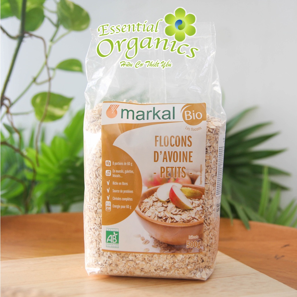 Yến mạch hữu cơ cán dẹp organic rolled oats Markal 500g - Ngũ cốc yến mạch giảm cân cho mẹ, ăn dặm cho bé