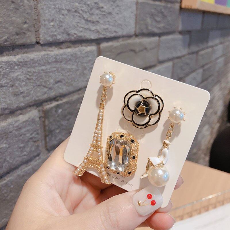 Set 4 ghim cài áo hình hoa hồng sang trọng