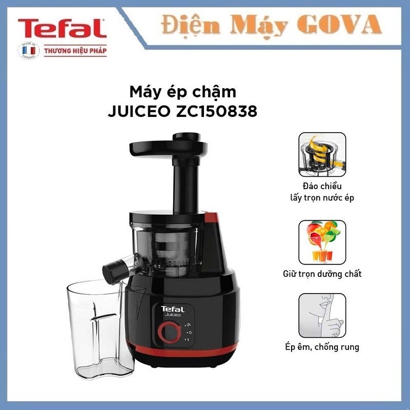 Máy Ép Chậm Trái Cây Cao Cấp 0.8L Tefal ZC150838 150W - Hàng Chính Hãng